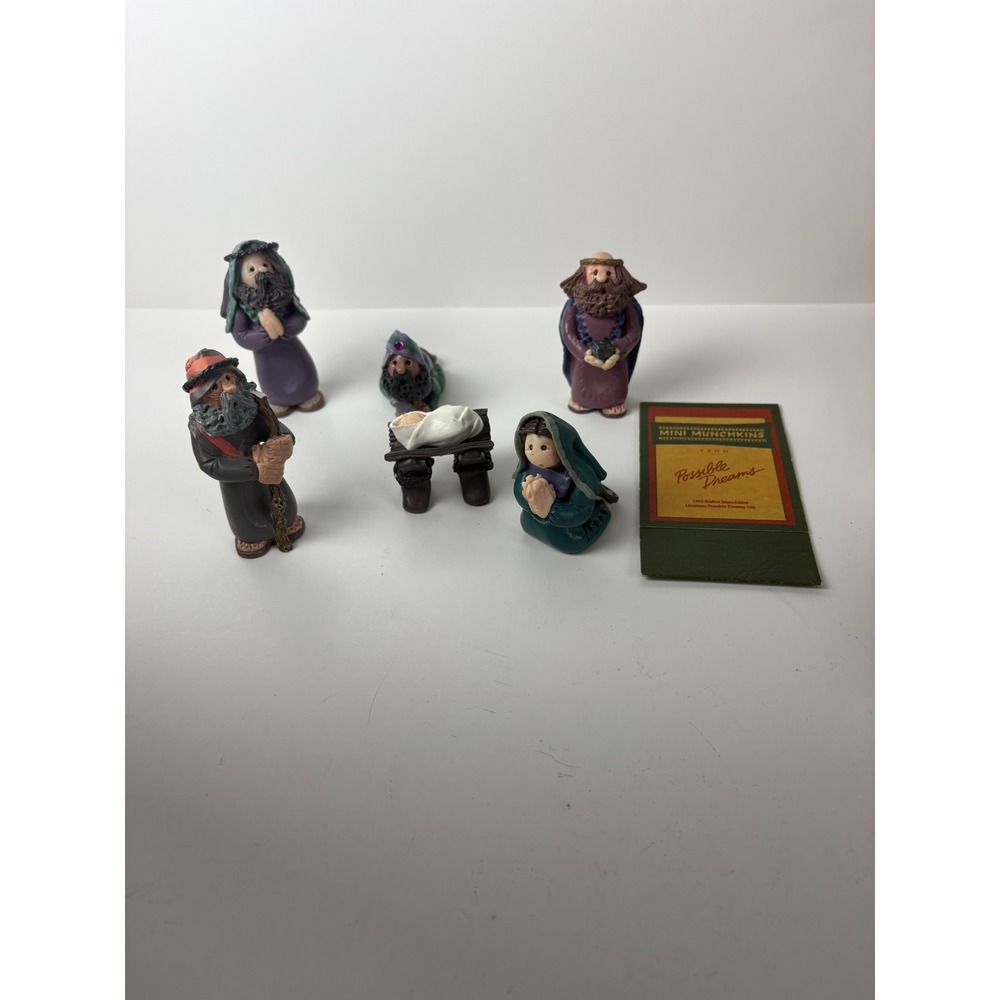 Possible Dreams Mini Munchkins Nativity Set 6pc 1993 Vintage Christmas Figurines